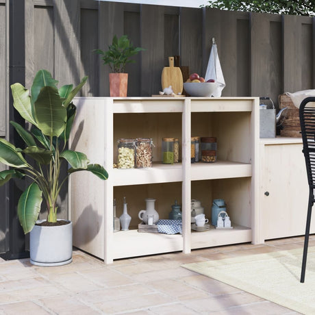 Outdoor Kitchen Cabinet Black Solid Wood Pine