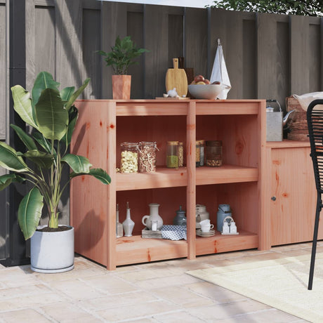 Outdoor Kitchen Cabinet Black Solid Wood Pine