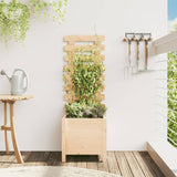 Garden Planter With Rack Black Solid Wood Pine