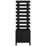 Garden Planter With Rack Black Solid Wood Pine
