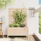 Garden Planter With Rack Black Solid Wood Pine