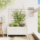 Garden Planter With Rack Black Solid Wood Pine