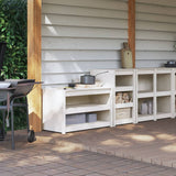 Outdoor Kitchen Cabinets 2 Pcs Black Solid Wood Pine