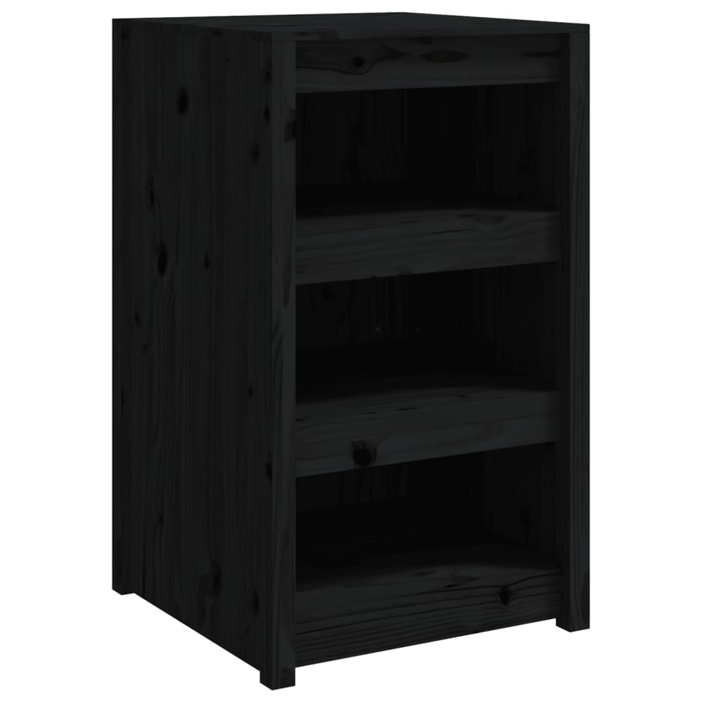 Outdoor Kitchen Cabinets 2 Pcs Black Solid Wood Pine