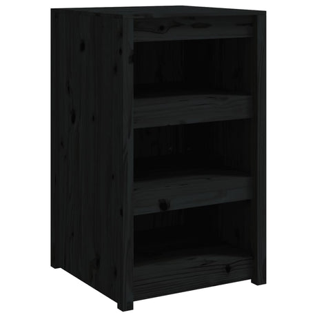 Outdoor Kitchen Cabinets 2 Pcs Black Solid Wood Pine