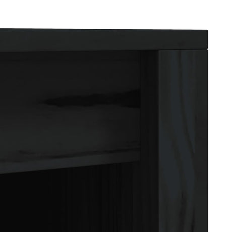 Outdoor Kitchen Cabinets 2 Pcs Black Solid Wood Pine