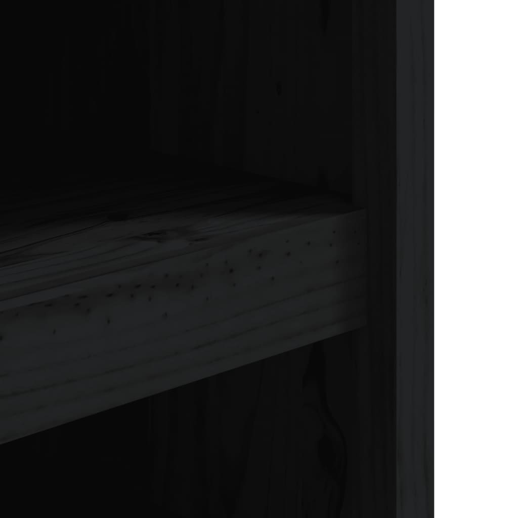 Outdoor Kitchen Cabinets 2 Pcs Black Solid Wood Pine