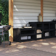 Outdoor Kitchen Cabinets 2 Pcs Black Solid Wood Pine