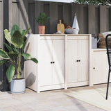 Outdoor Kitchen Cabinet Black Solid Wood Pine