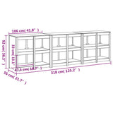 Outdoor Kitchen Cabinets 3 Pcs Solid Wood Pine