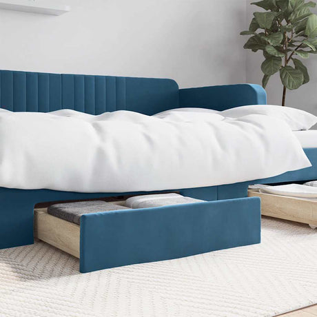 Bed Drawers 2 Pcs Engineered Wood And Velvet