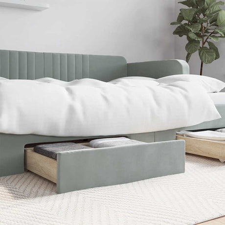Bed Drawers 2 Pcs Engineered Wood And Velvet