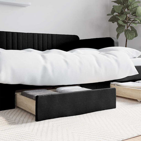 Bed Drawers 2 Pcs Engineered Wood And Faux Leather