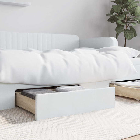 Bed Drawers 2 Pcs Engineered Wood And Faux Leather