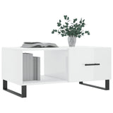 Coffee Table High Gloss White 90x50x40 cm Engineered Wood
