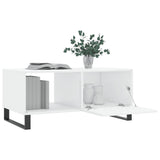 Coffee Table High Gloss White 90x50x40 cm Engineered Wood