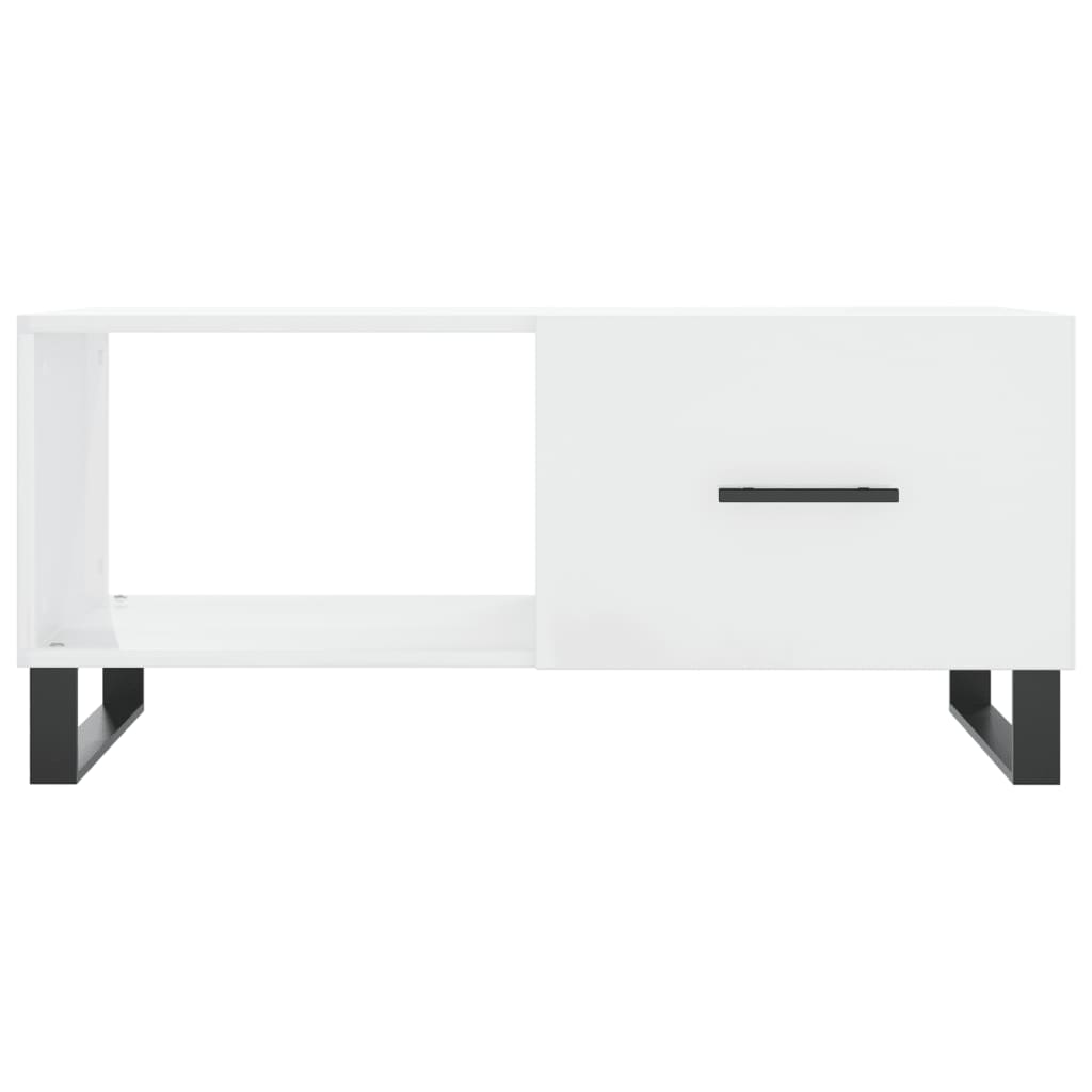 Coffee Table High Gloss White 90x50x40 cm Engineered Wood