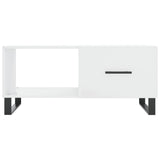 Coffee Table High Gloss White 90x50x40 cm Engineered Wood