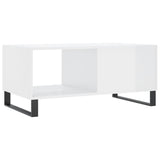 Coffee Table High Gloss White 90x50x40 cm Engineered Wood