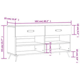 Shoe Bench 102X35X55 Cm Engineered Wood