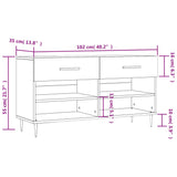 Shoe Bench 102X35X55 Cm Engineered Wood