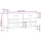 Shoe Bench 102X35X55 Cm Engineered Wood