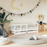 Kids Bed Frame With Drawers Solid Wood Pine