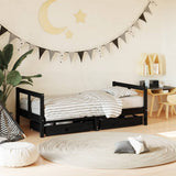 Kids Bed Frame With Drawers Solid Wood Pine