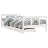 Kids Bed Frame With Drawers Solid Wood Pine
