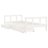 Kids Bed Frame With Drawers Solid Wood Pine
