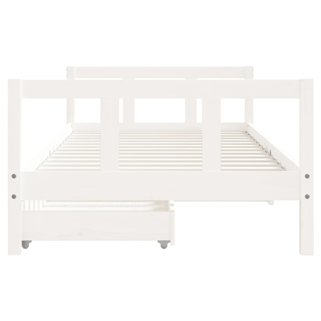 Kids Bed Frame With Drawers Solid Wood Pine