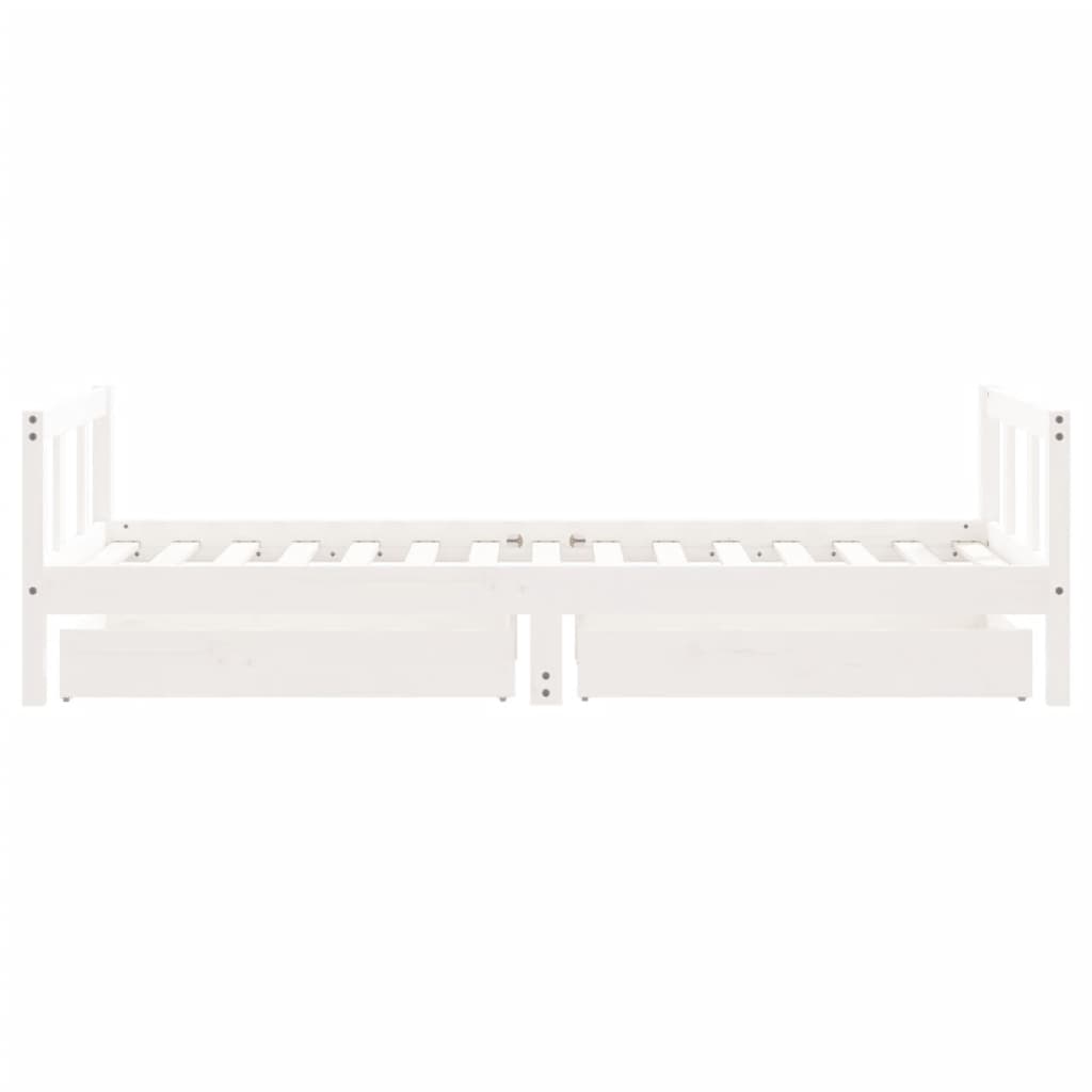 Kids Bed Frame With Drawers Solid Wood Pine