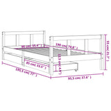 Kids Bed Frame With Drawers Solid Wood Pine
