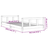 Kids Bed Frame Solid Wood Pine