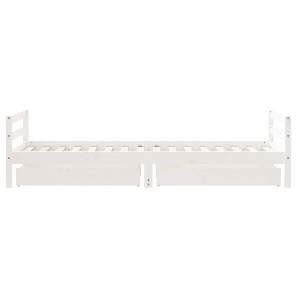 Kids Bed Frame With Drawers Solid Wood Pine