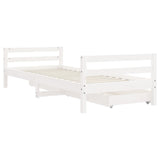 Kids Bed Frame With Drawers Solid Wood Pine