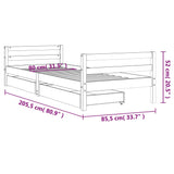 Kids Bed Frame With Drawers Solid Wood Pine