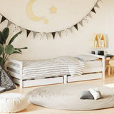 Kids Bed Frame With Drawers Solid Wood Pine