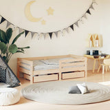 Kids Bed Frame With Drawers Solid Wood Pine