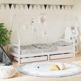 Kids Bed Frame With Drawers Solid Wood Pine