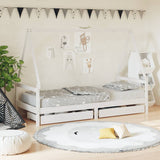 Kids Bed Frame With Drawers Solid Wood Pine