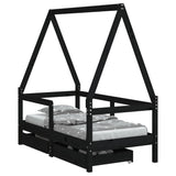 Kids Bed Frame With Drawers Solid Wood Pine