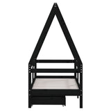 Kids Bed Frame With Drawers Solid Wood Pine