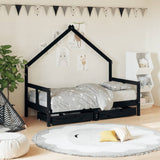 Kids Bed Frame With Drawers Solid Wood Pine