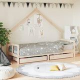 Kids Bed Frame With Drawers Solid Wood Pine
