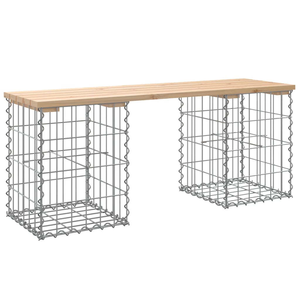 Garden Bench Gabion Design Solid Wood Pine