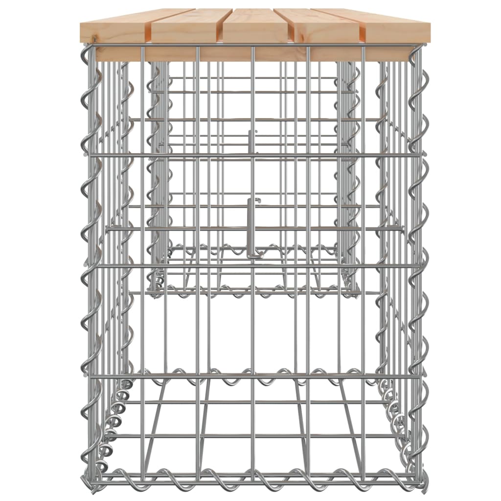 Garden Bench Gabion Design Solid Wood Pine