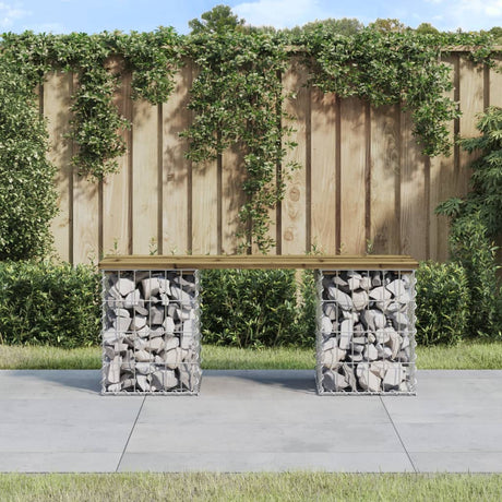 Garden Bench Gabion Design Solid Wood Pine