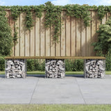 Garden Bench Gabion Design Solid Wood Pine