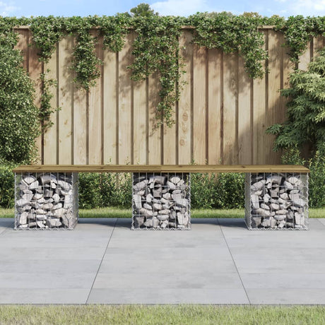 Garden Bench Gabion Design Solid Wood Pine